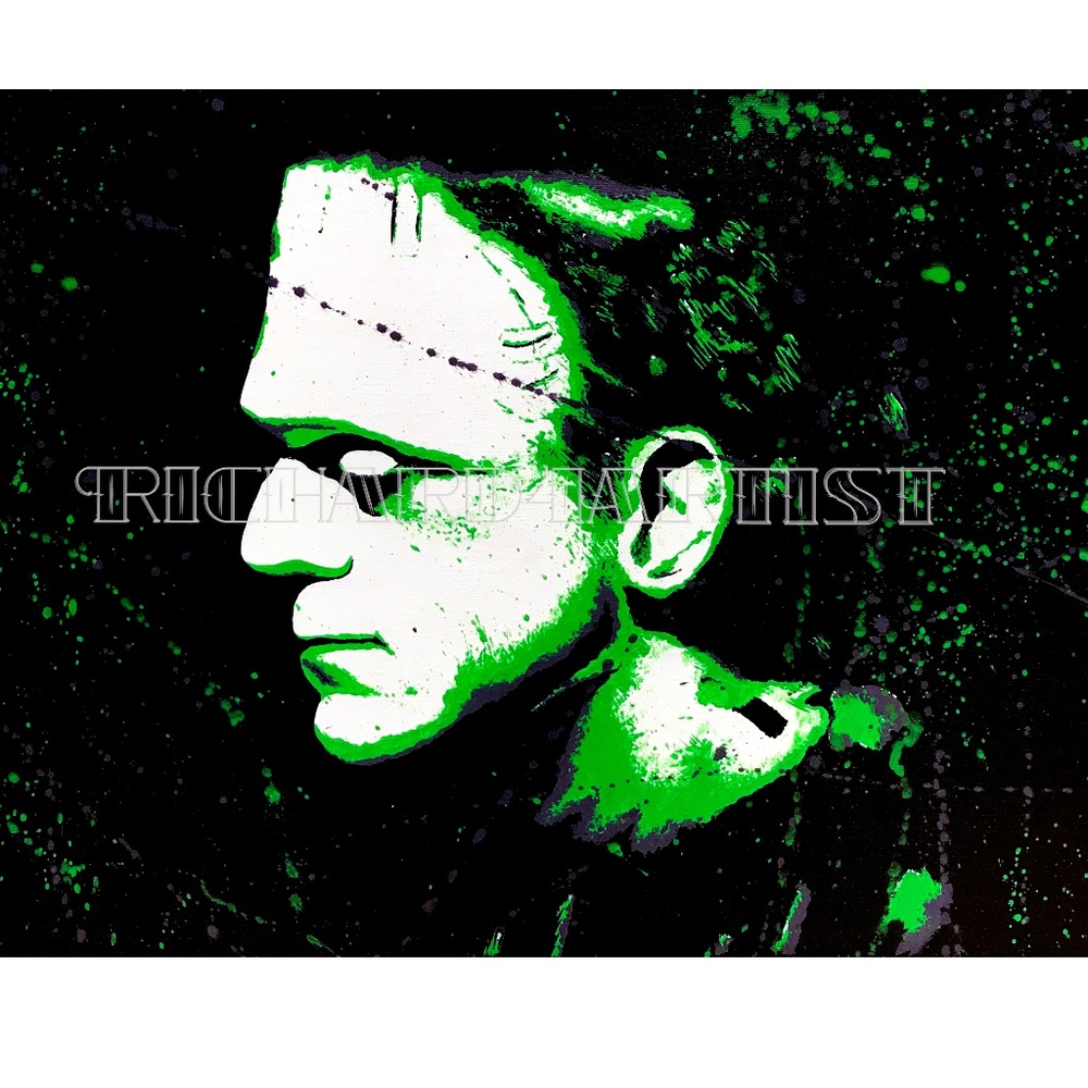 NWT Frankenstein Pop Art PRINT Gothic Dark Decor